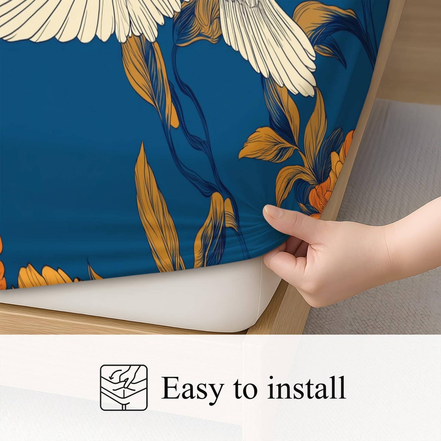Elegant Floral - Juego de sábanas bajeras pequeñas de tamaño doble, 30 cm de profundidad, juego de ropa de cama de microfibra cepillada suave, resistente a la decoloración, transpirable, 120 x 190 cm