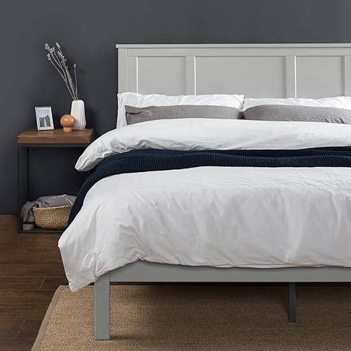 Meilleure base de lit en bois gris: le modèle OLB-SWPBHC-12Q de Zinus