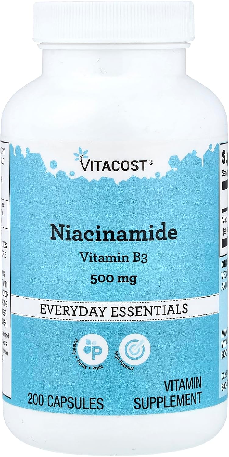 Vitacost Niacinamide 500 mg 200 Cápsulas