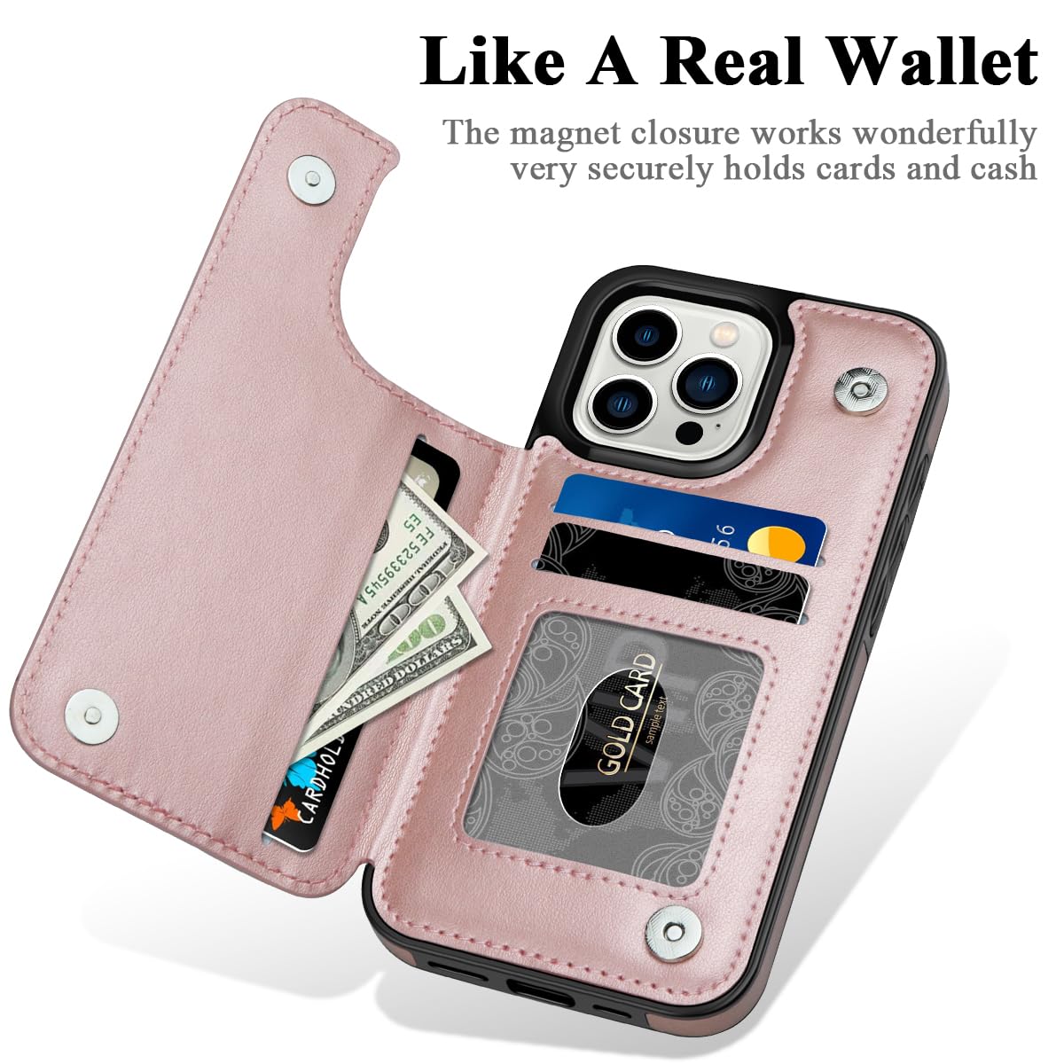 MMHUO Custodia Portafoglio Per IPhone 15 Con Porta Carte, Magnetica, Fiore Mandala In Rilievo, Colore Menta, Protezione Antiurto