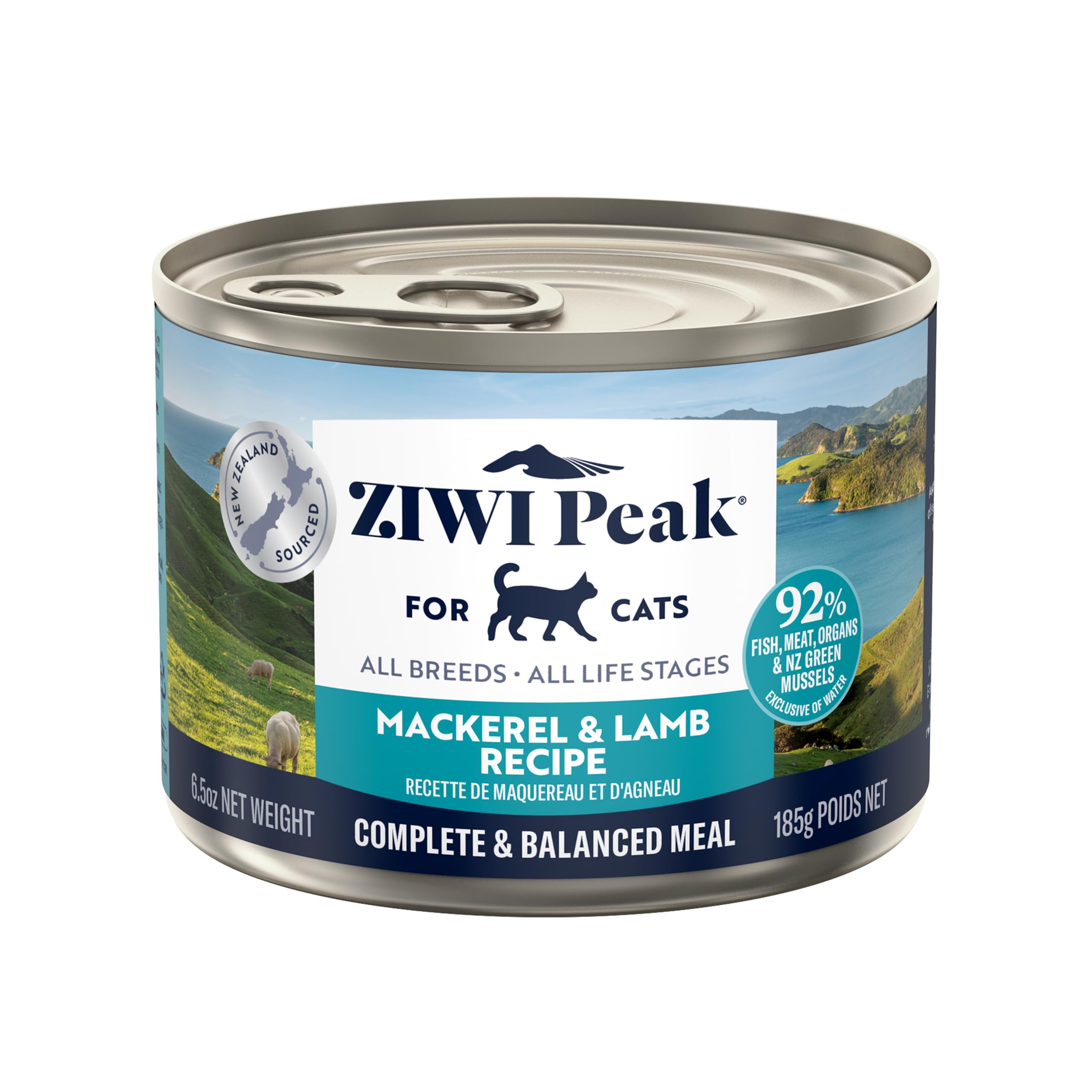 ZIWI Peak Wet Cat Food – All Natural, High Protein, Grain Free, Limited Ingredient, with Superfoods (Mackerel & Lamb, Case of 12, 6.5oz Cans)