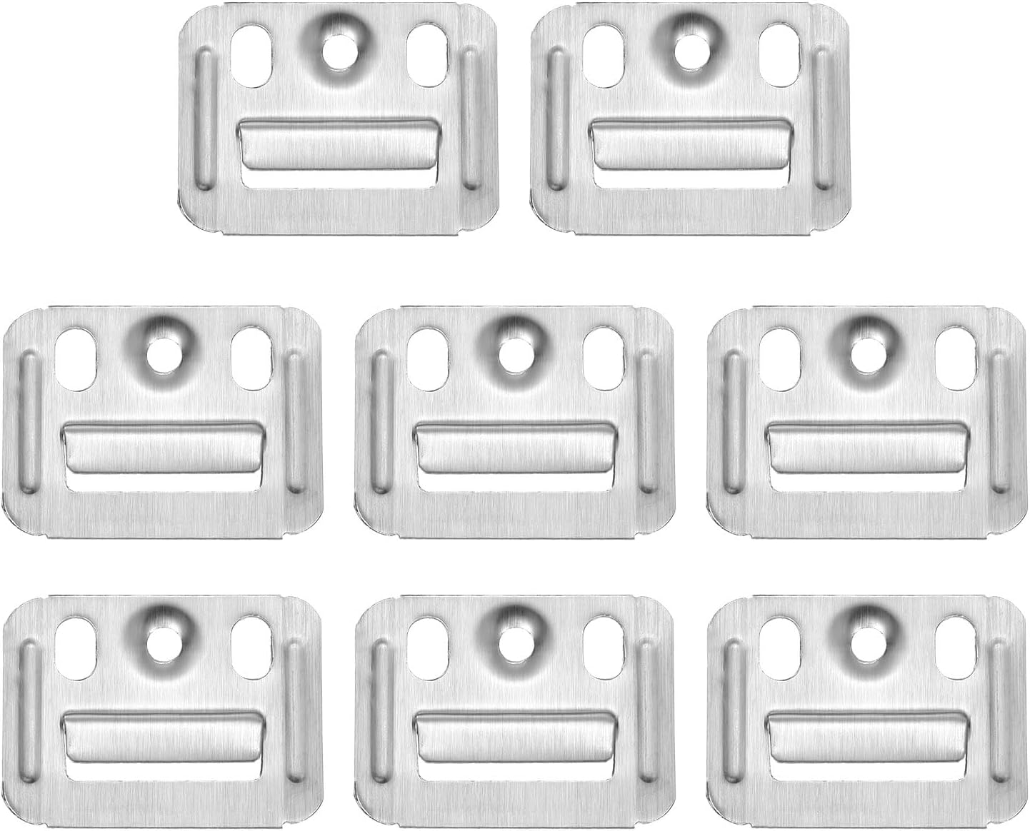 uxcell 100Pcs 40mmx30mmx0.4mm Wall Panel Buckle, Stainless Steel Integrated Wall Panel Clips, Furniture Fixings Clamp Hanger Wall Mounting Clips, Silver