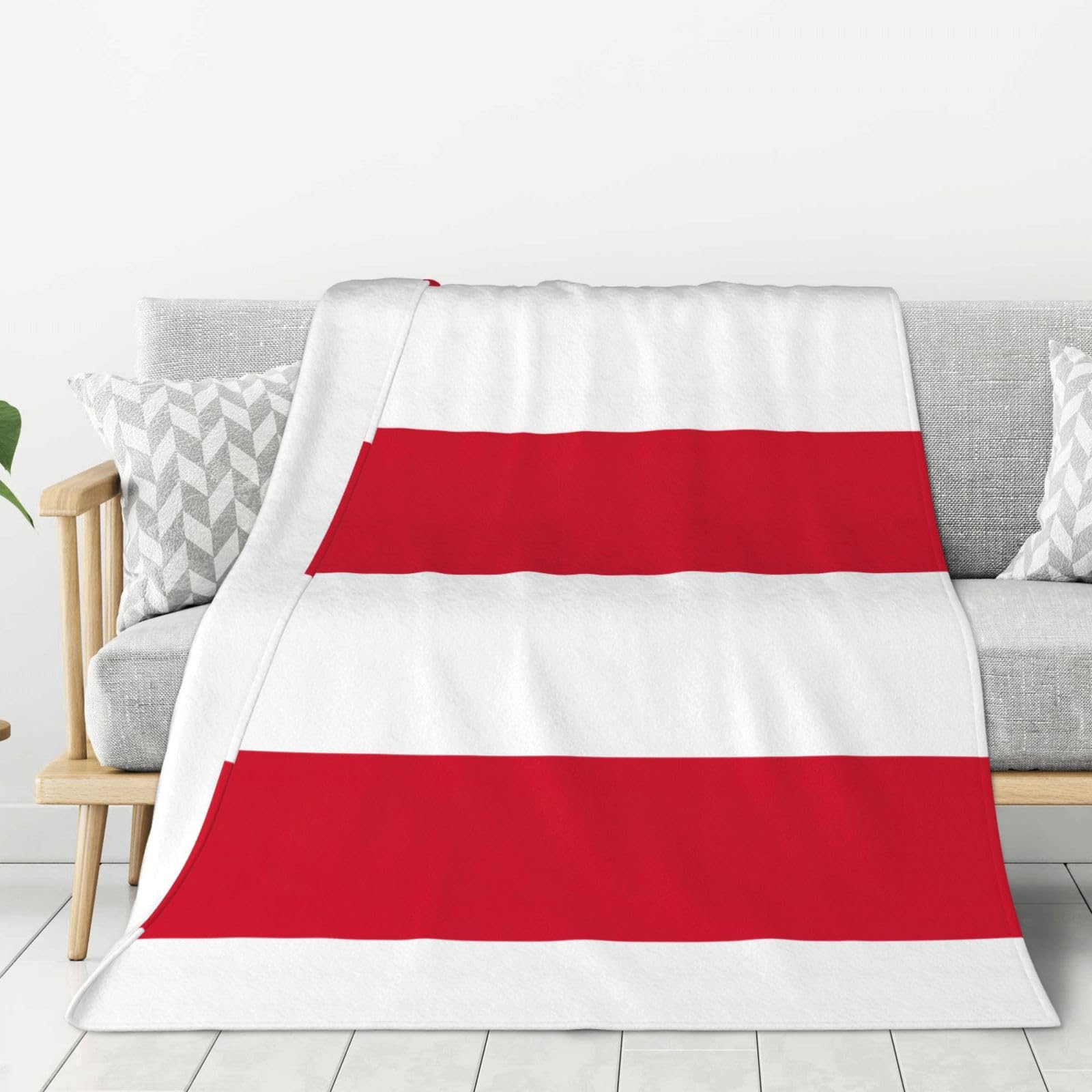 Couverture drapeau Monaco en flanelle chaude et super douce pour lit et canapé