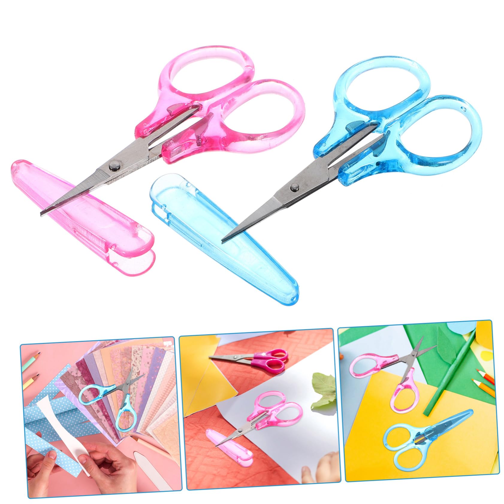 Artibetter 8stücke Mini Stoffscheren Mit Schutzabdeckung Präzise Bastelscheren Für Nähen Handarbeiten Und Scrapbooking Hellblau
