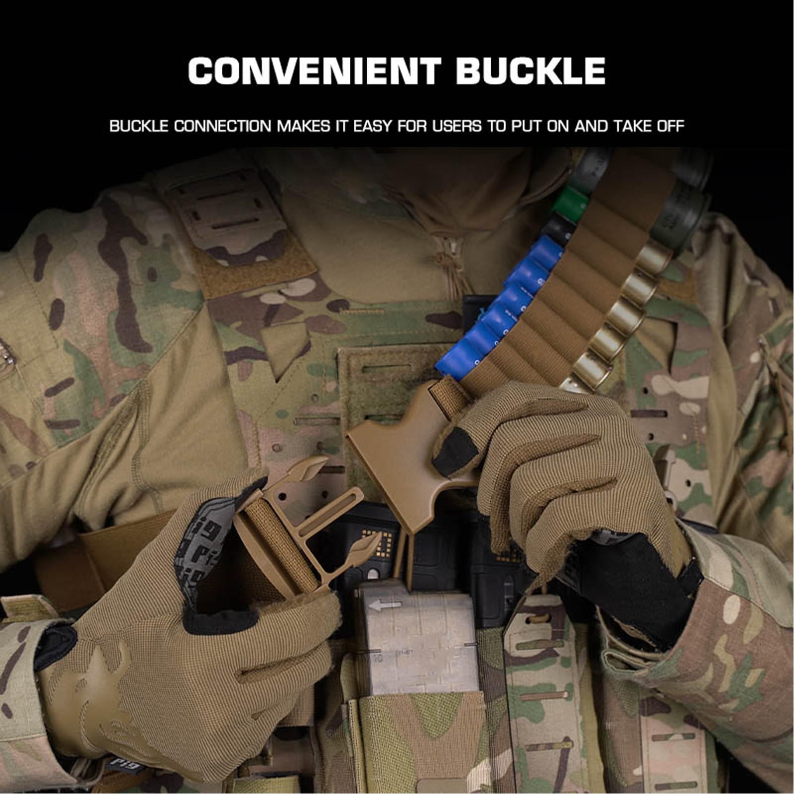 16 Granatenhülsen Und 8 Runde Schrotflintenhülsen-Bandelier for Die Jagd Auf Airsoft 12ga 16ga 20ga(Black)