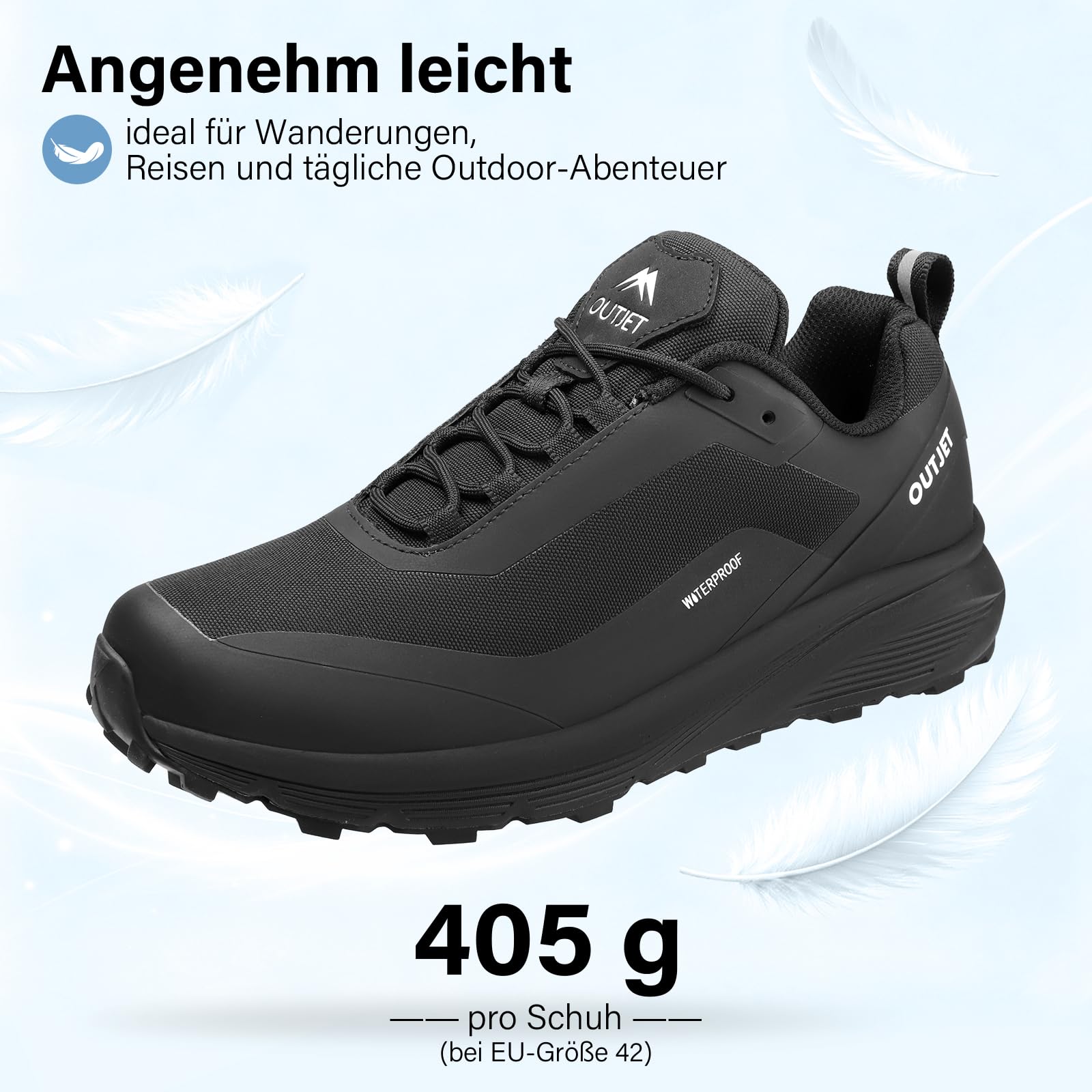wasserdichte Herren-Wanderschuhe, rutschfest, Leicht & Dämpfend