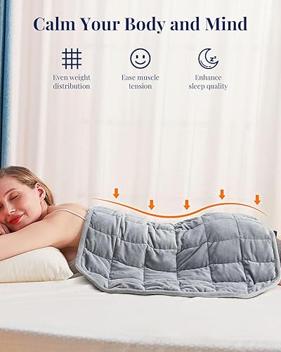 Miniatura 2 de Kivik Manta con peso de 5 libras para adultos, manta pequeña con peso tamaño de viaje, manta de regazo con peso para calmar y relajarse, lavable a