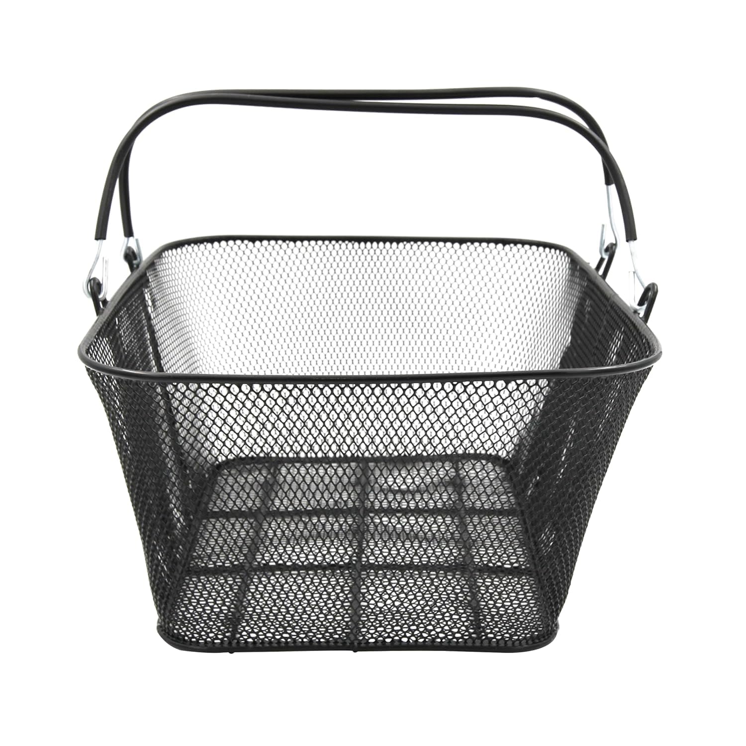 Cesta De La Compra De Metal Negro Resistente con Asas - 17 Cm De Ancho X 12 Cm De Profundidad X 7 Cm De Alto - Cesta De La Compra Ligera Y Apilable para Tiendas