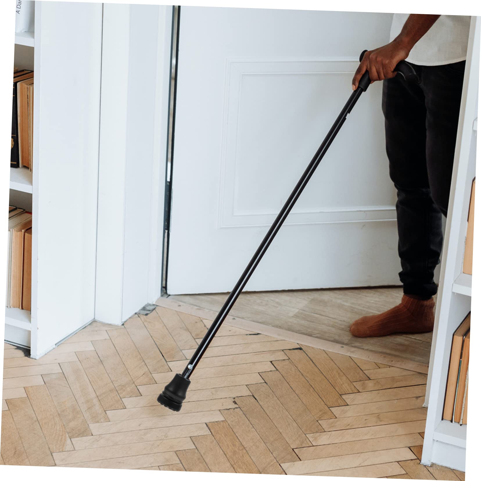 PACKOVE Rutschfeste Fußpolster Schwarzes Material aus Pvc 4 Stück Stoßdämpfend und Stabil für Krücken und Trekkingstöcke für Ältere Menschen