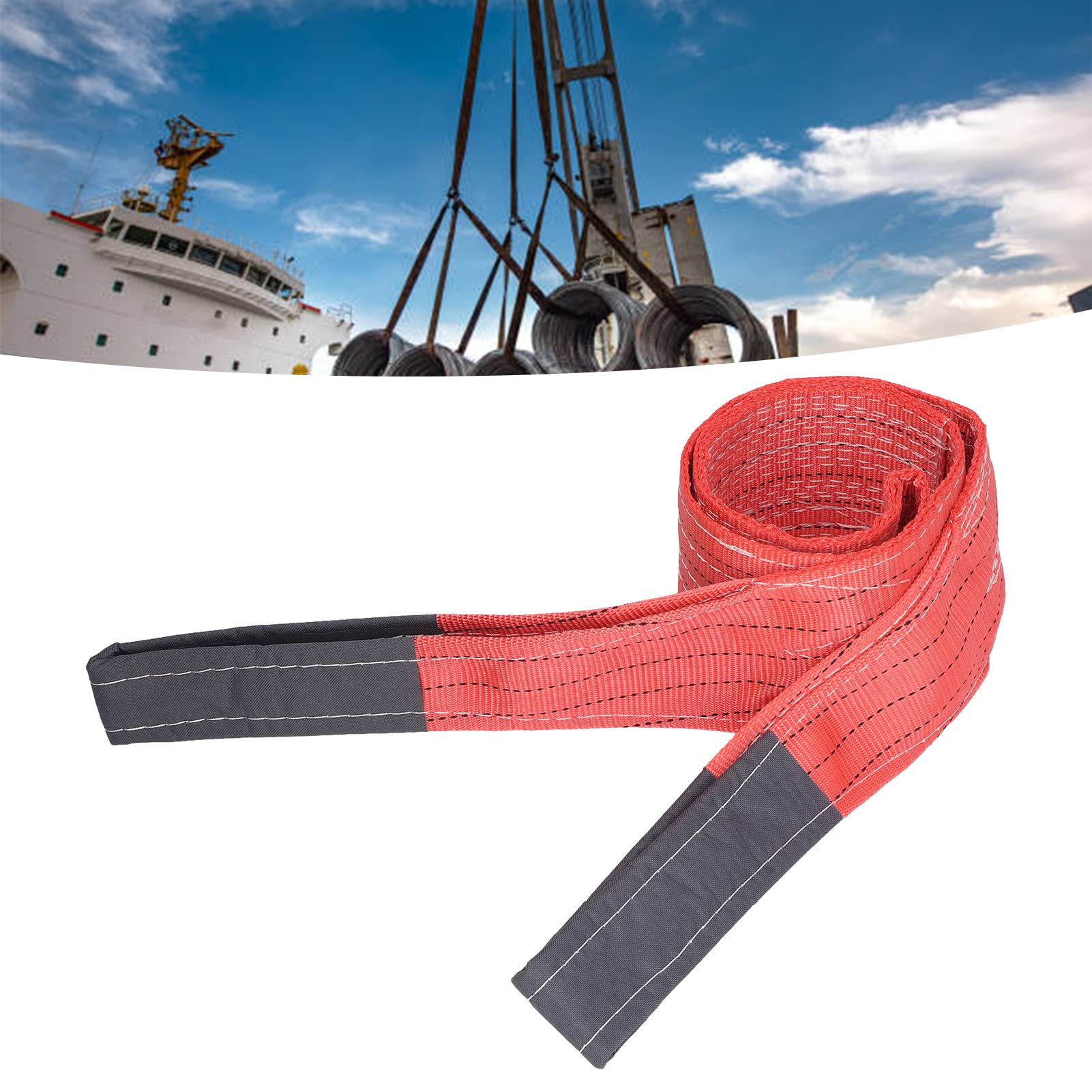 CINGHIA DI SOLLEVAMENTO IN POLIESTERE ROSSO DUREVOLE E PESANTE PER SOLLEVAMENTO ROTONDO 11023LB 6,56FT