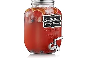 2 Gallon Glass Beverage Dispenser for Refreshing Summer Drinks