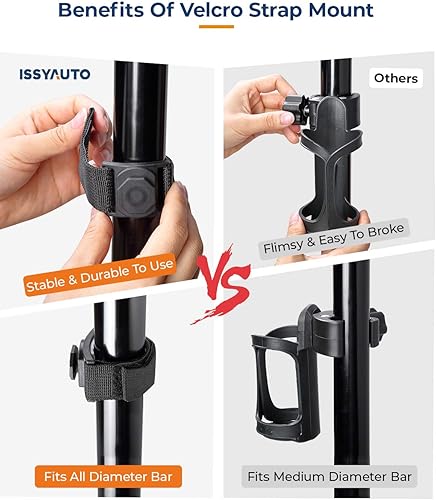 Miniatura 8 de ISSYAUTO Soporte para tazas de bebidas para silla de ruedas, soporte grande para botella de agua 2 en 1 y soporte para teléfono con soporte para