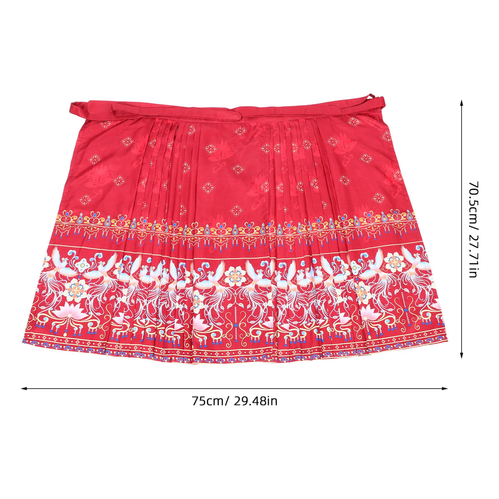 Falda Con Cara De Caballo Chino Faldas Hanfu Falda Larga Plisada Tradicional Ropa Para Niñas Pequeñas 130Cm Rojo