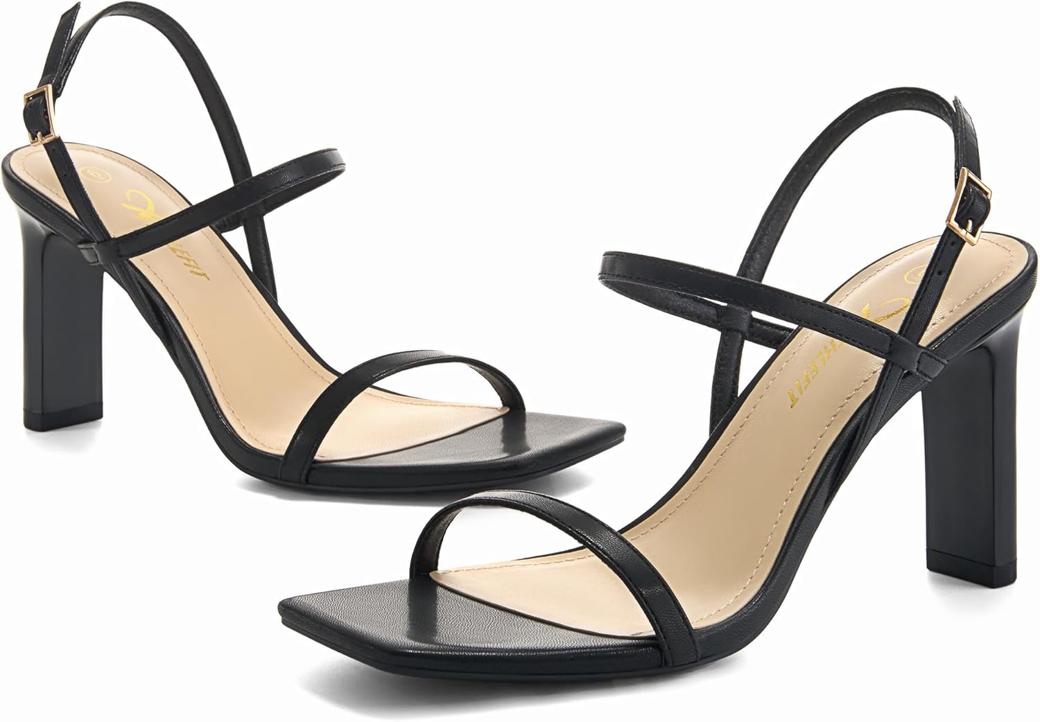 Athlefit Women's Strappy High Heels Square Open Toe Heeled Sandals Ankle Strap Dressy Wedding Party Shoes - Image 5