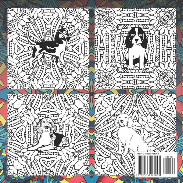 Beagle Coloring Book: Cute Gift Idea for Dog Lover - Perfect for Kid and Adult - Happy & Funny Puppy Designs - Stress Relieving & Relaxing Activity image 3