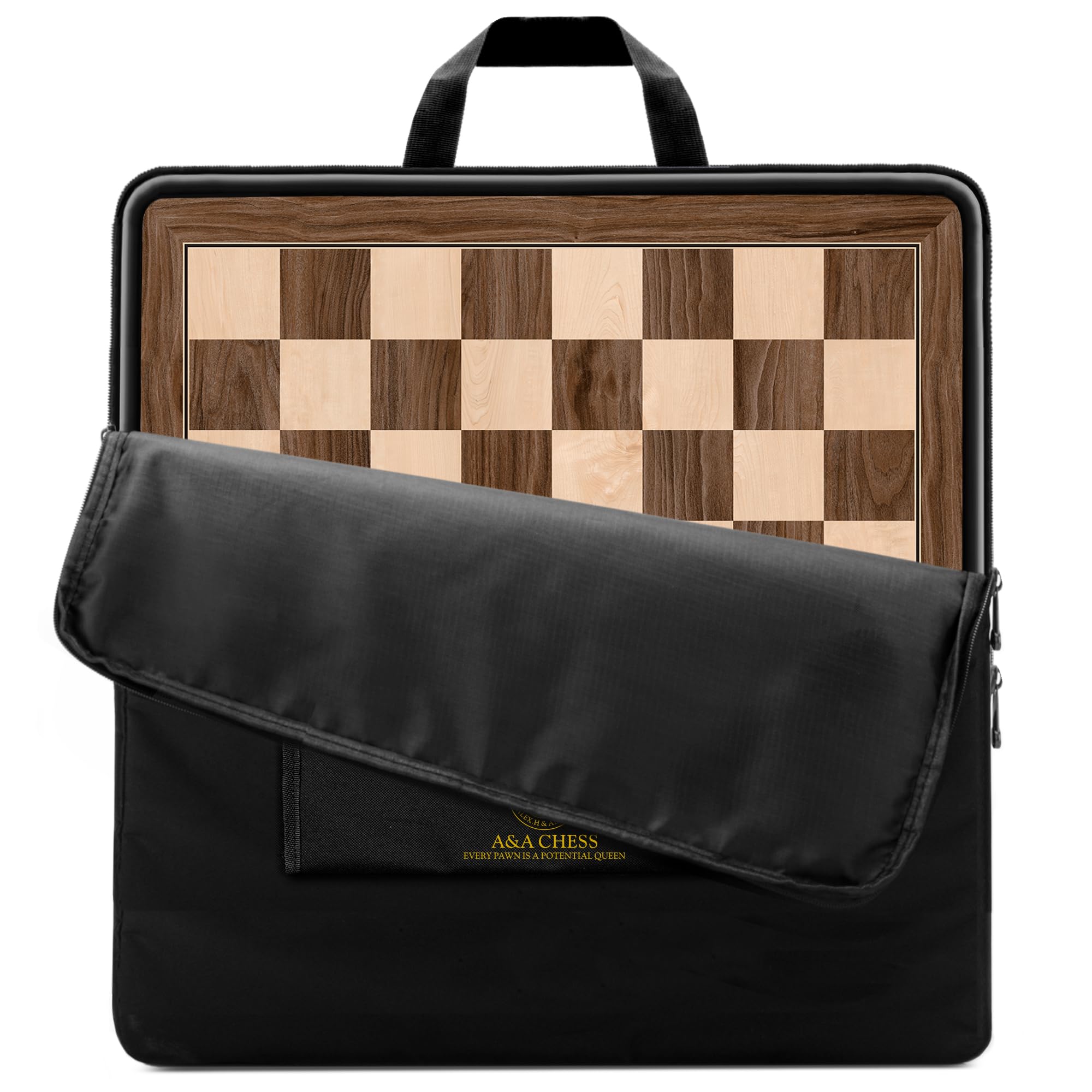 A&A 21.25" Professional Wooden Tournament Chess Board/African Palisander & Maple Inlay / 2.25" Squares w/o Notation