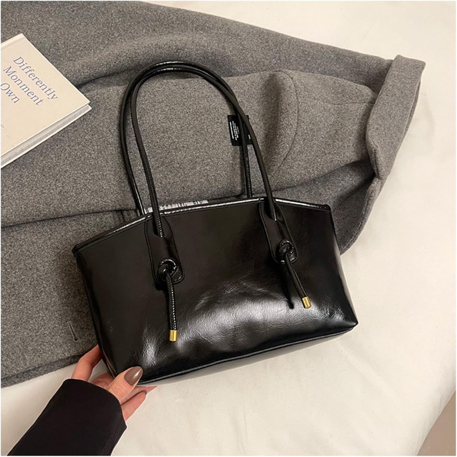 Autumn vintage handbag Leather Shoulder Bag for Women Small Hobo Purse Trendy shoulder bag - Image 6