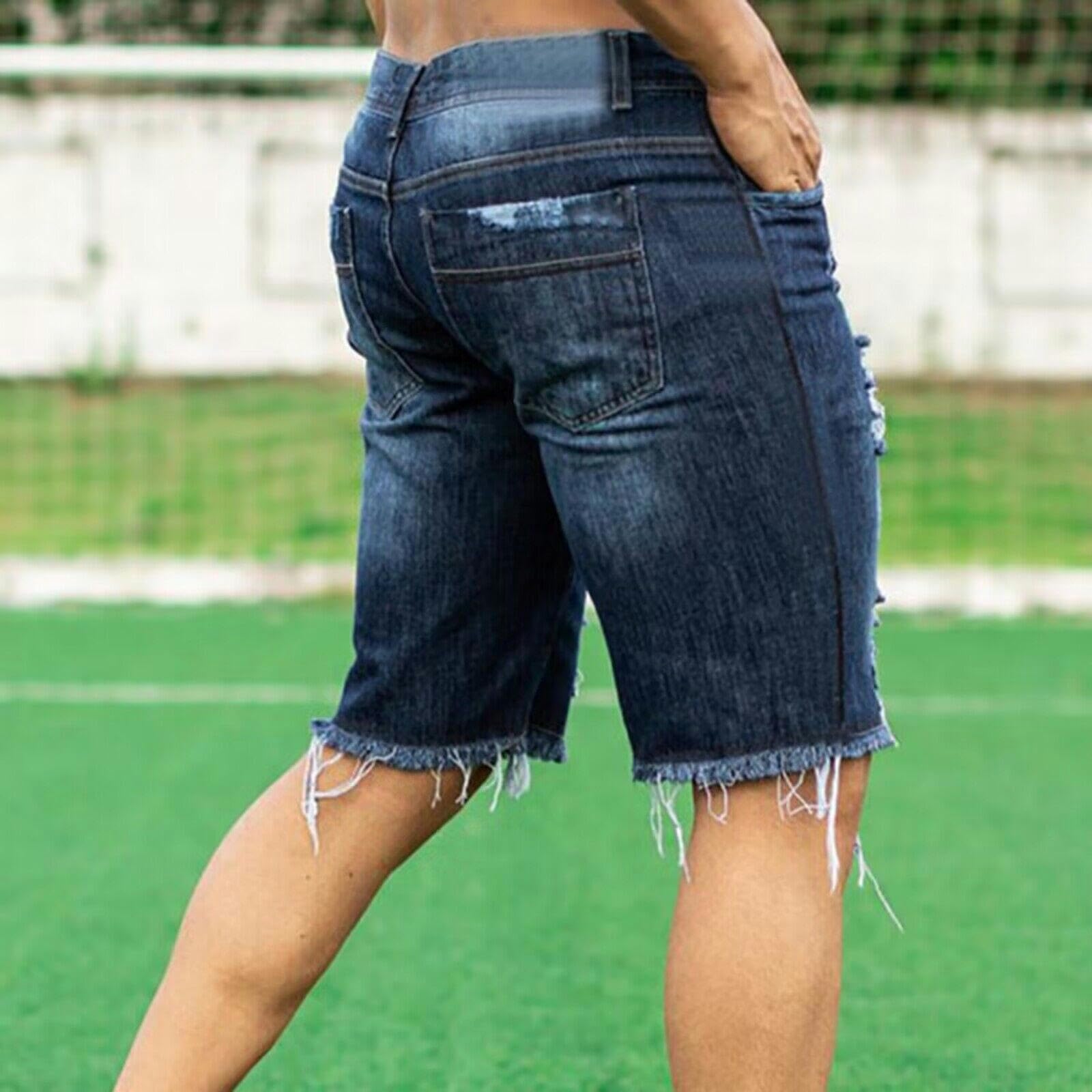 Pantalones Cortos de Moda para Hombre-Azul-L
