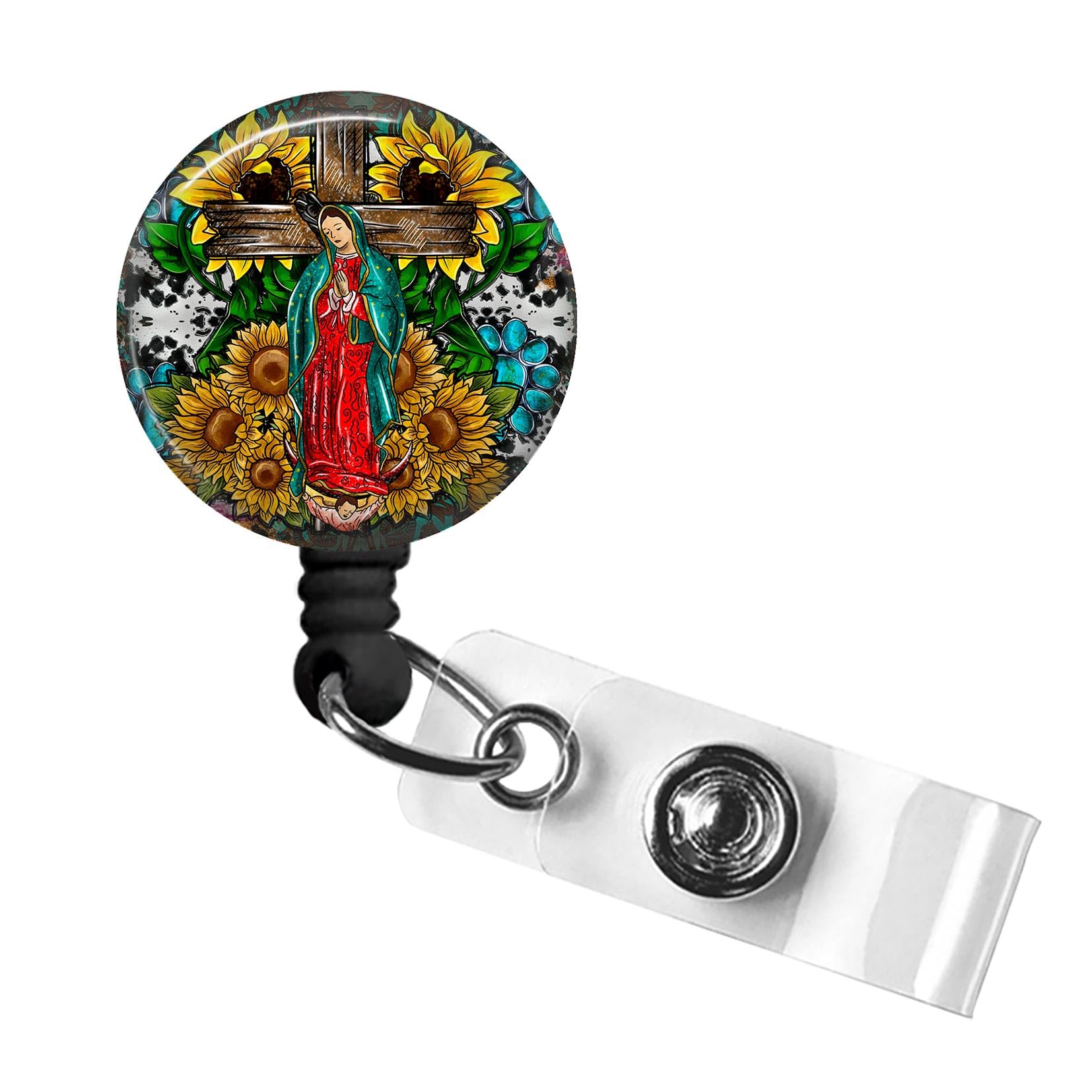 Faith Badge Reel,Retractable Name Card Badge Holder with Alligator Clip, Medical MD RN Nurse Badge ID, Badge Holder, Office Employee Name Badge