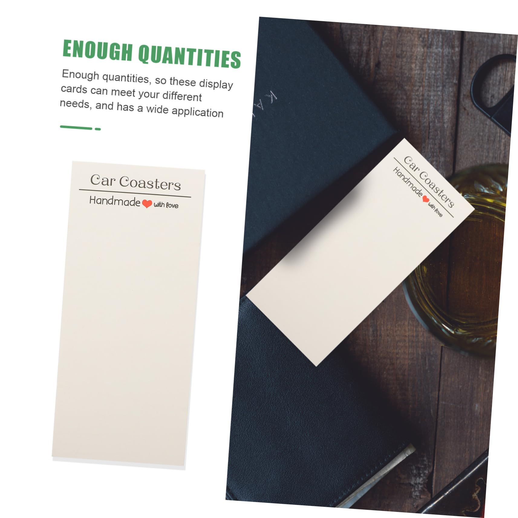 KOMBIUDA 100 Sets Paper Card Coaster Ornaments Card Set Car Cup Coasters Car Coasters Cards Storage Bags Coaster Display Accessory Small Business Supplies Accessories Plastic White Jewelry