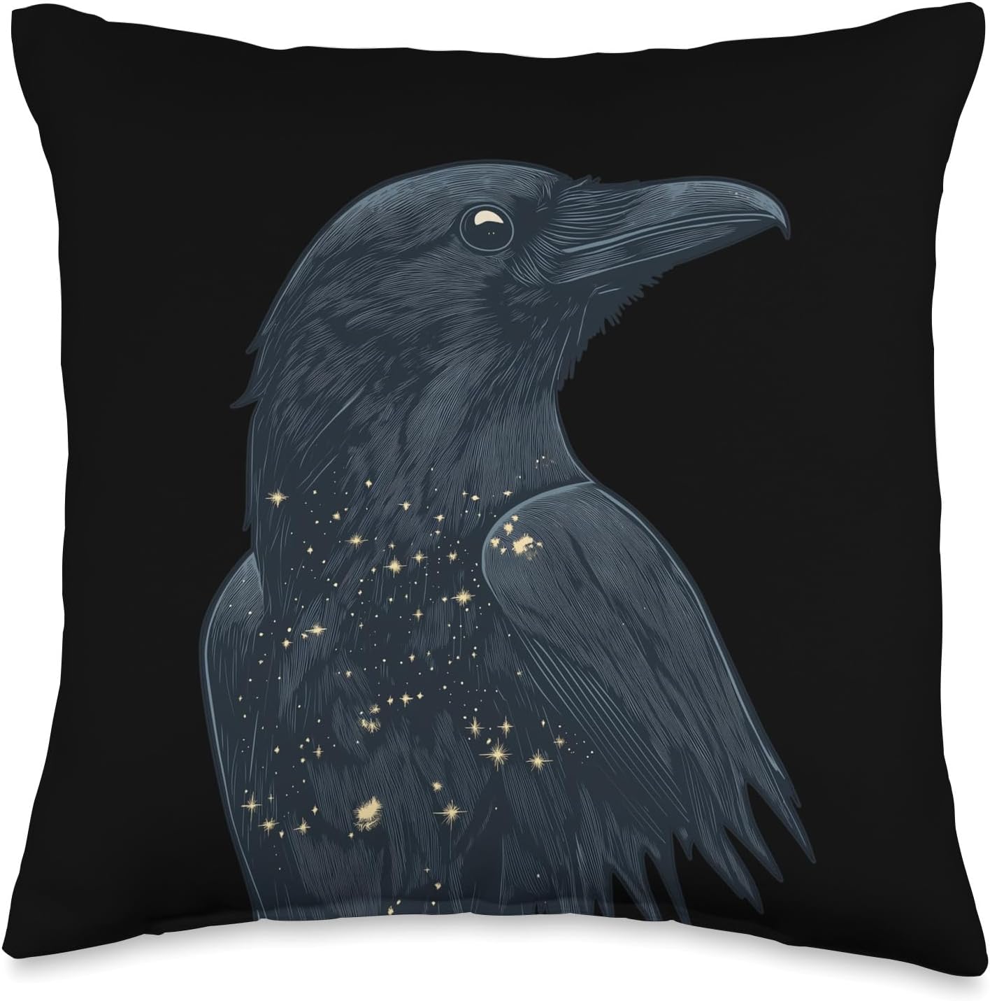 Raven Mystical Art Crow Bird Raven Throw Pillow