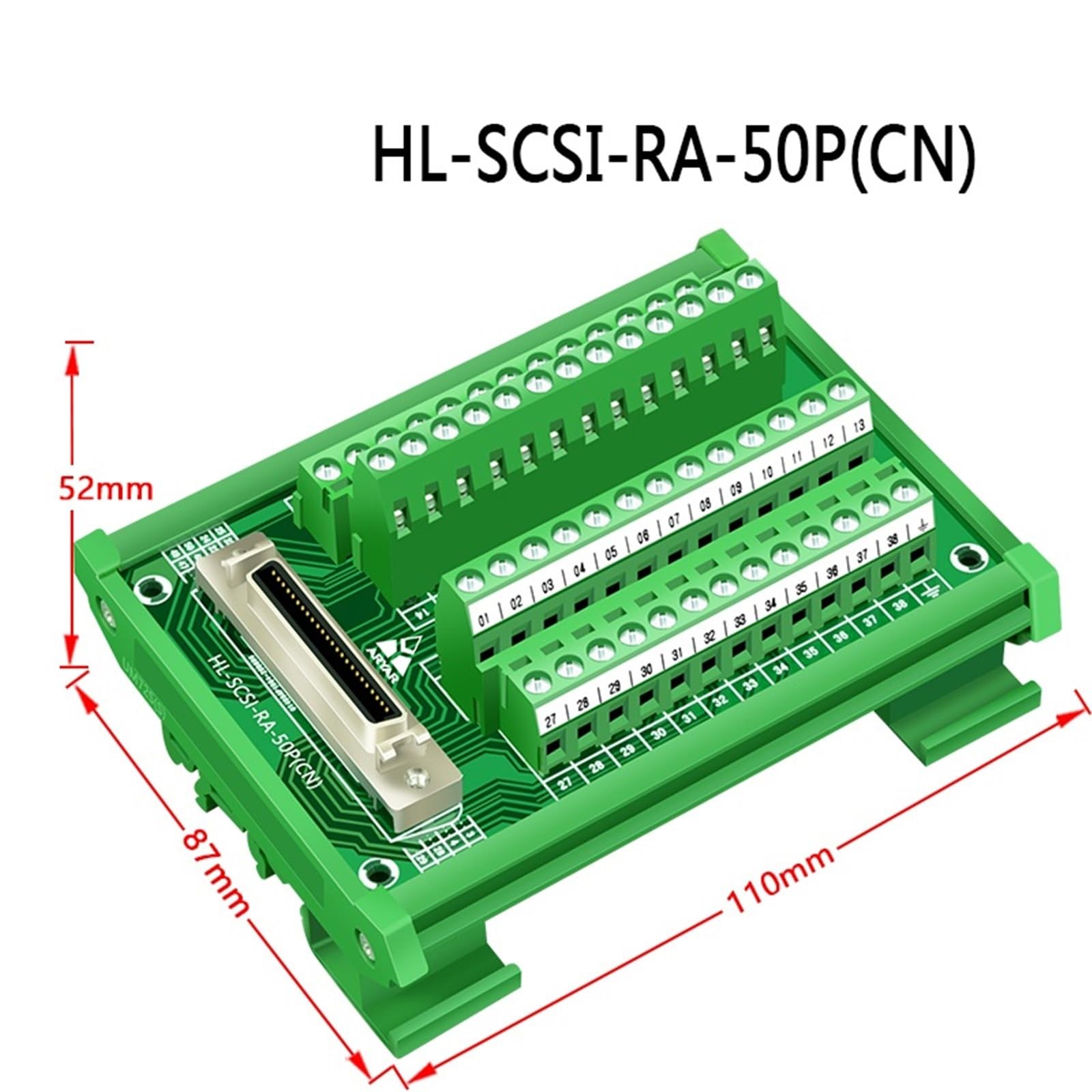 Bornier de câblage MR-TB50 for Servo MR-JE-A MR-J3-A MR-J4-A, 50 positions, Style européen, 1 pièce(HL-SCSI50-MM-3Meters)