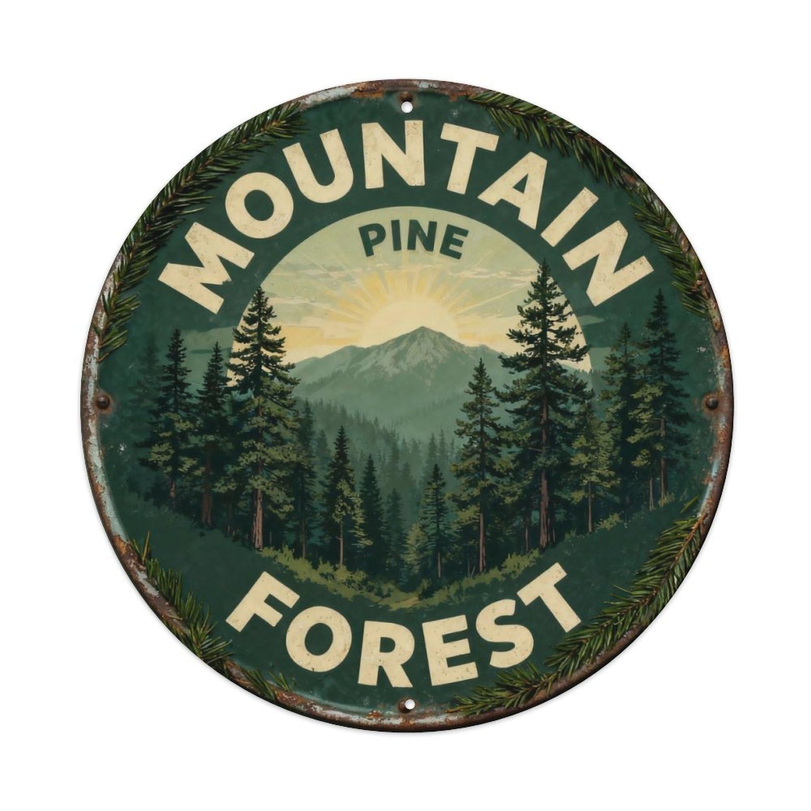 Mountain Pine Forest Metal Tin Sign Plaque