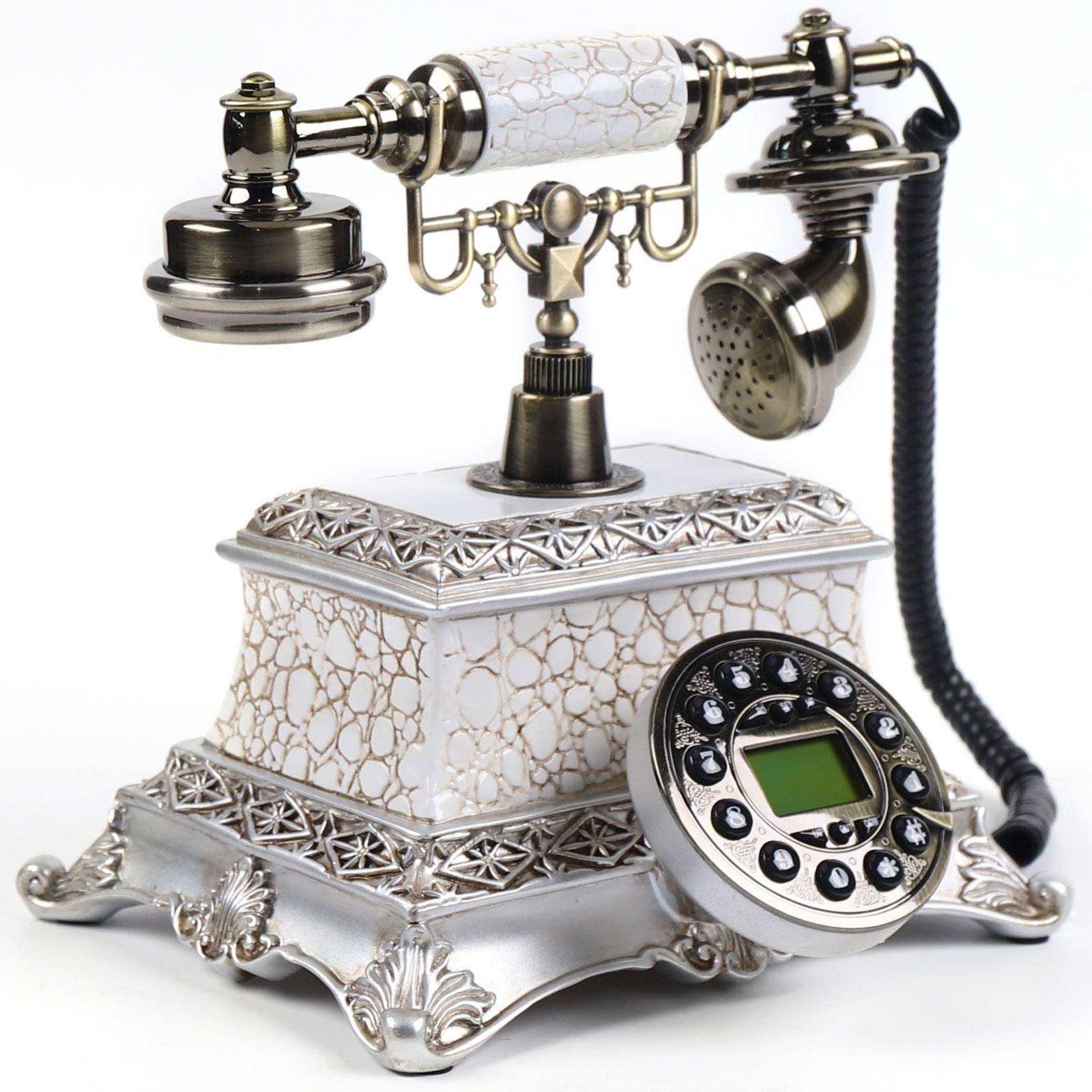 Antyczny nostalgiczny telefon stacjonarny YUNRUX Retro telefon tarczowy telefon przewodowy telefon retro telefon stacjonarny biurko telefon domowy dekoracja stołu telefon ze sznurkiem telefon z tarczą