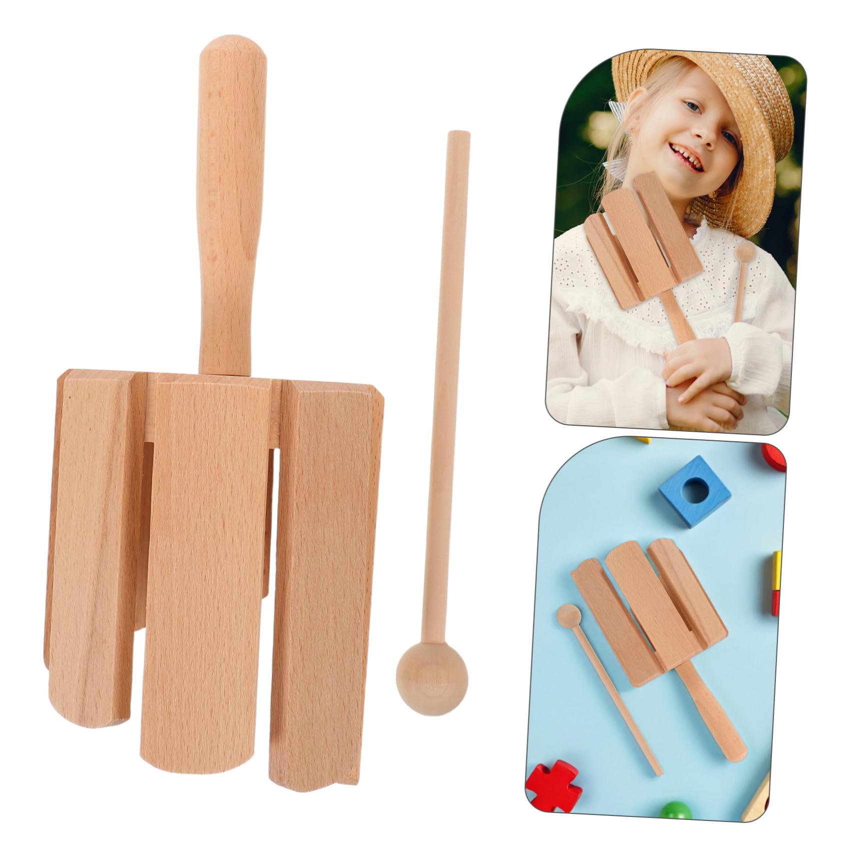 Instrumento Orff de 8 Tonos, 2 Piezas, Madera, Percusión Educativa Infantil