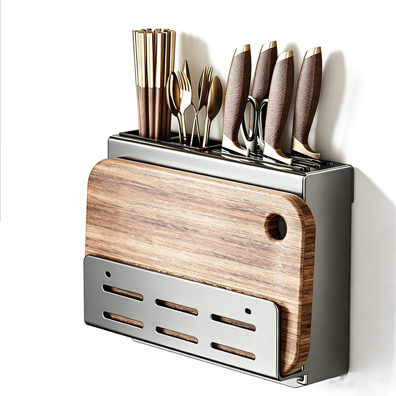 Bloque de cuchillos para pared ideal para cocinar sin desorden en el día a día
