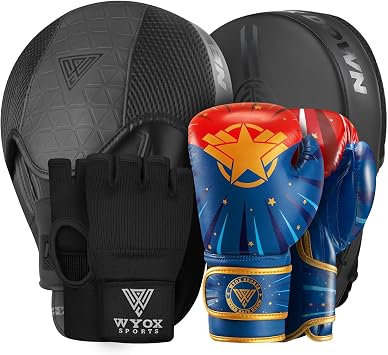 WYOX Boxing Training Set Boxing Gloves 4oz/6oz/8oz, Focus Pads & Gel Inner Gloves Hand Wraps Punching Bag, Sparring, MMA, Muay Thai, Kickboxing Gear for Men & Women