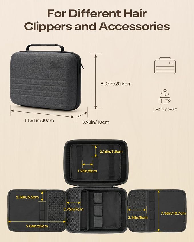 Estuche para afeitadora Hard Hair Clipper Case negro miniatura 5