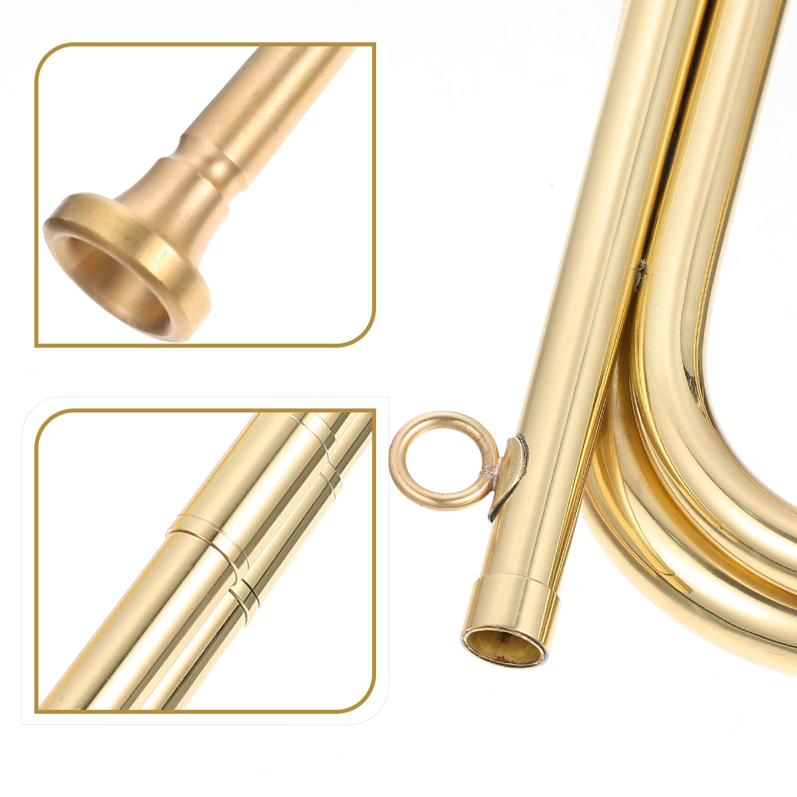 Tromba D'ottone Dorata Professionale per Banda Scolastica e Orchestra Militare, Strumento a Fiato Leggero e Facile da Suonare, Adatta a Principianti e Studenti Custodia Inclusa