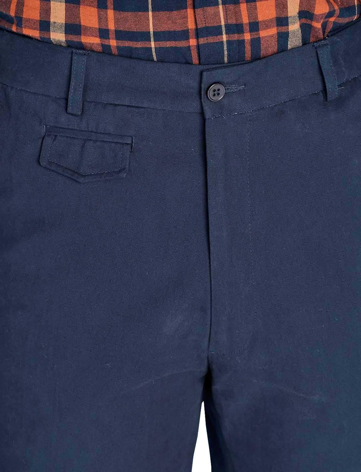 Pegasus | Men's | Cotton Chino Trouser Pants with Stretch Waistband | Versatile, Comfortable & Stylish Smart Casual Pants | Navy - Image 3