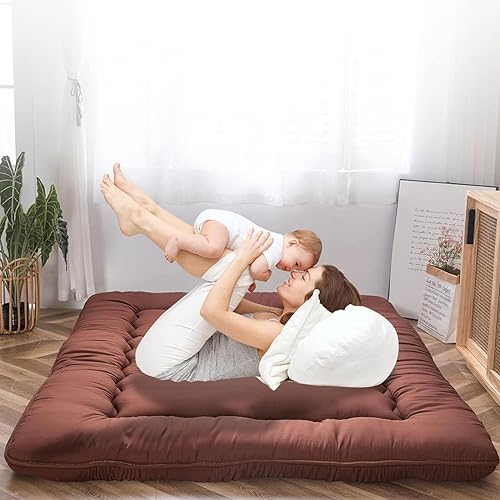 Vista 16 de QQP Colchón de futón japonés plegable de tatami, tapete portátil para adultos y niños, tapete para dormir adecuado para campamento, habitación