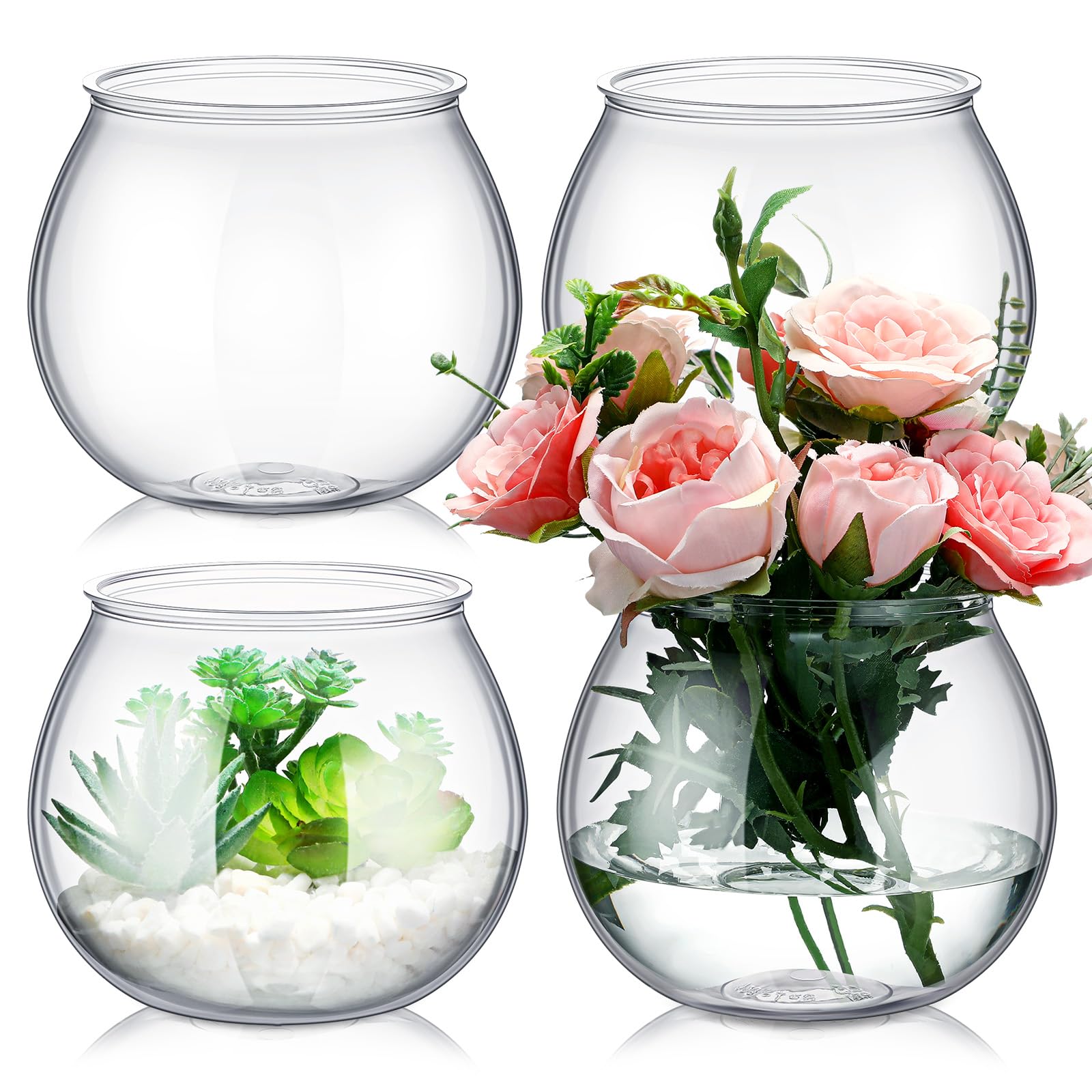 Photo 1 of FoldTier Plastic Fish Bowls - Clear, 27 Oz