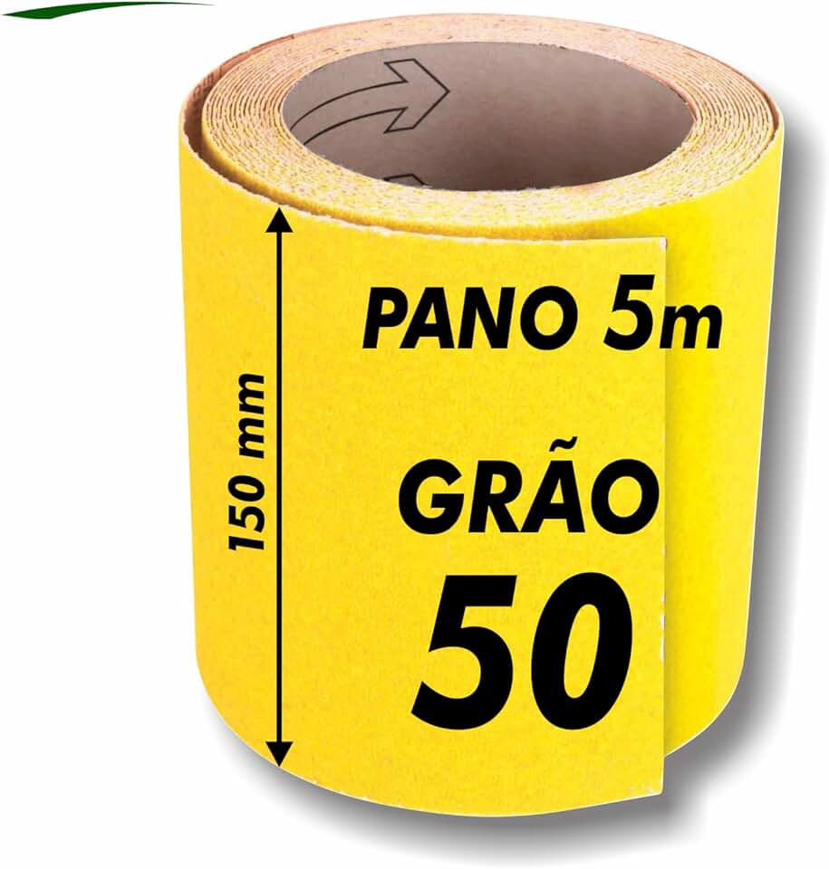 Lixa Para Madeira Pano Rolo 5m x 15cm Grãos a Escolher 36 40 50 60 80 100 120 150 180 220 (GRÃO 50)
