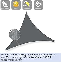 Vele de soare triunghiulară Sunnylaxx, impermeabilă, cu protecție UV de 95%, antracit, pentru grădină, 3 x 3 x 3 m 2