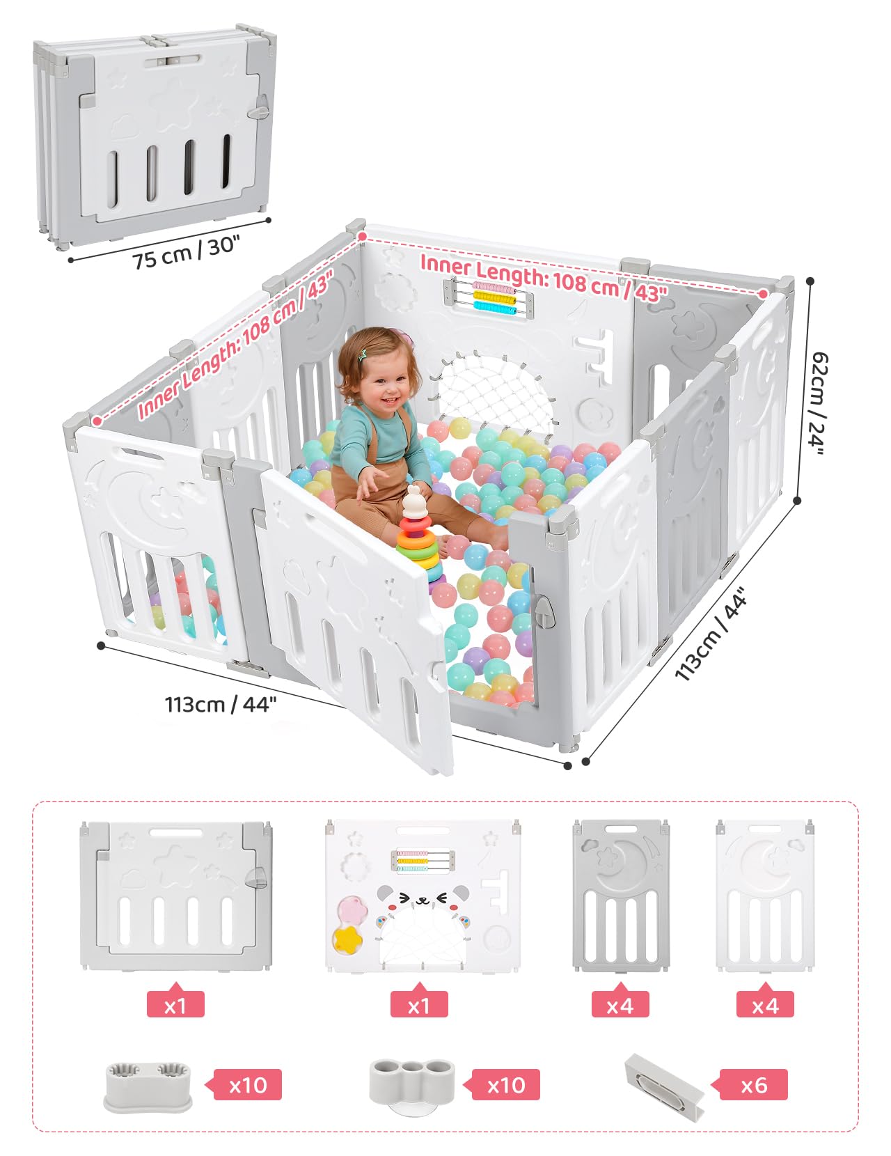 Amazon.co.jp: Dripex(ドリペックス) ベビーサークル 10パネル