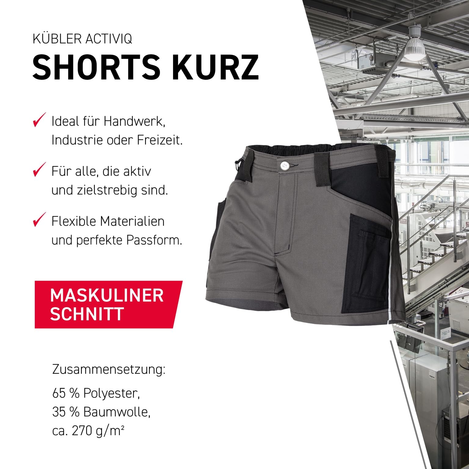 KÜBLER Workwear Herren Shorts Bermuda Shorts (1er Pack)