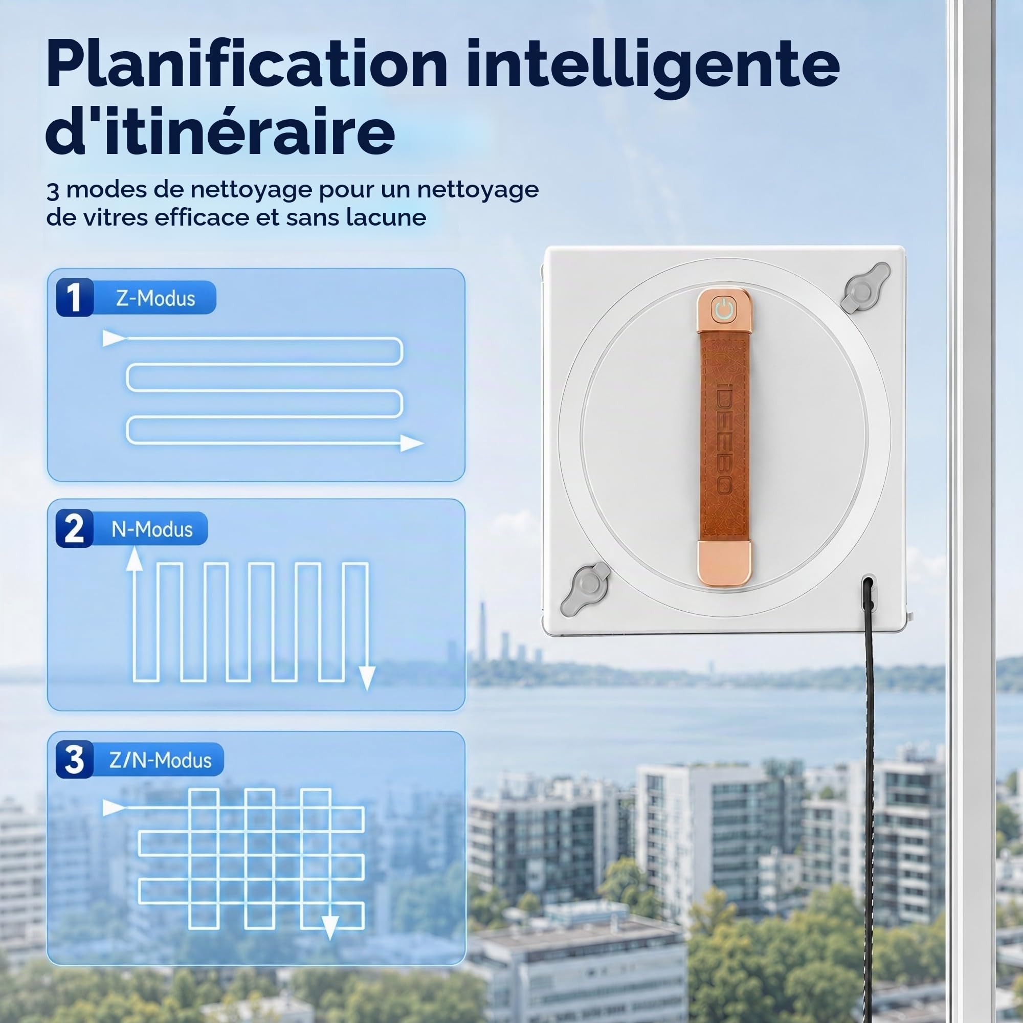 Robot nettoyeur de vitres G500 avec système de pulvérisation double
