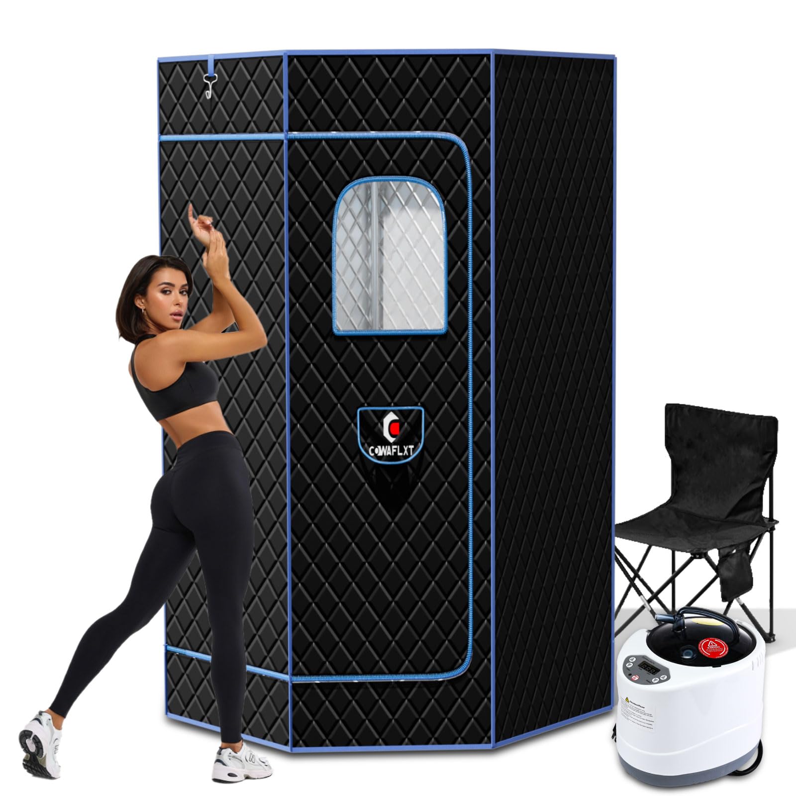 XXL Sauna, Steam Sauna, Home Steam sauna, Portable Steam Sauna, Fast Heating, Equipped with 3L Steam Generator, Bigger Chair, Suitable for home, indoor, outdoor, athletes
