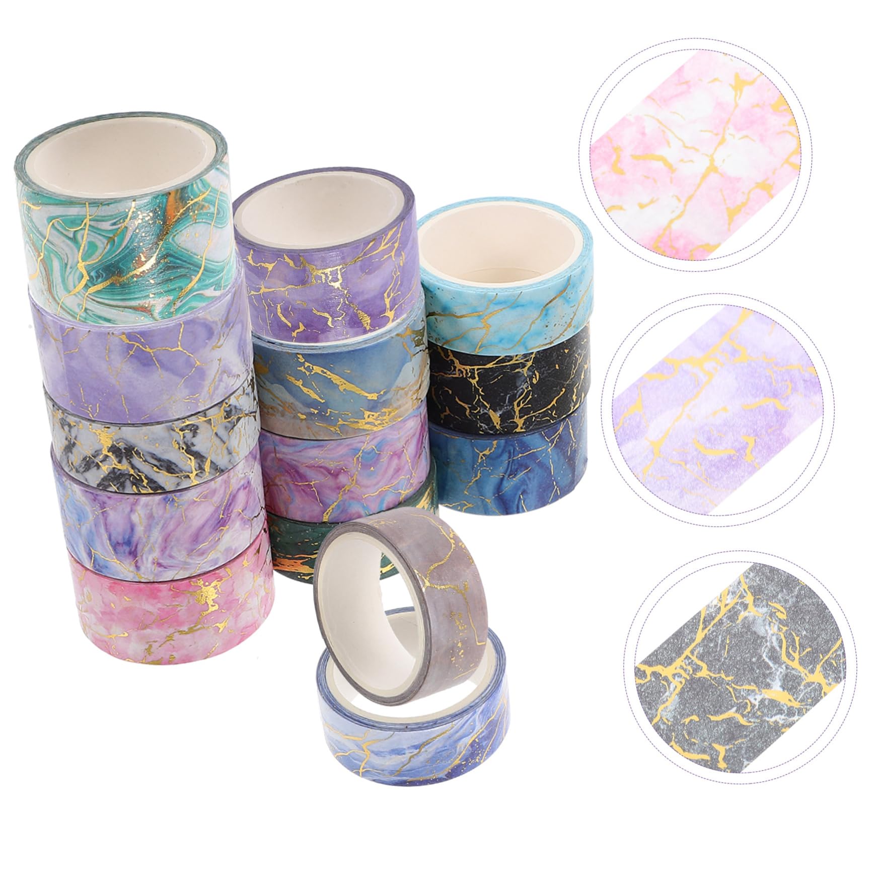 SHINEOFI 42rotoli Nastro Washi Decorativo Stile Marmo Nastro Adesivo Per Scrapbooking Fai Te Decorazioni e Progetti Creativi Per Facile Da Strappare e Applicare