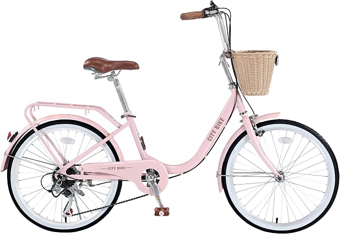 Bicicleta Urbana para Mujer 22 Pulgadas 7 Velocidades Rosa miniatura 8
