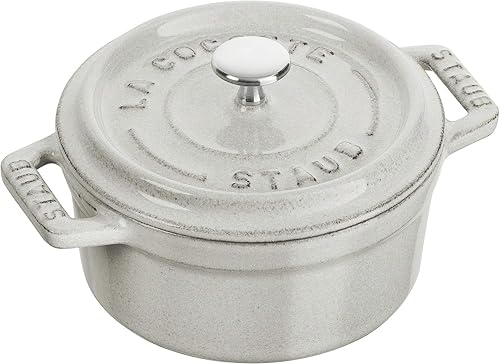 Staub 40501-408 Mini Picotte Round Campagne 3.9 pulgadas (3.9in), pequeño, doble mano, hierro fundido, olla esmaltada, auténtico producto japonés
