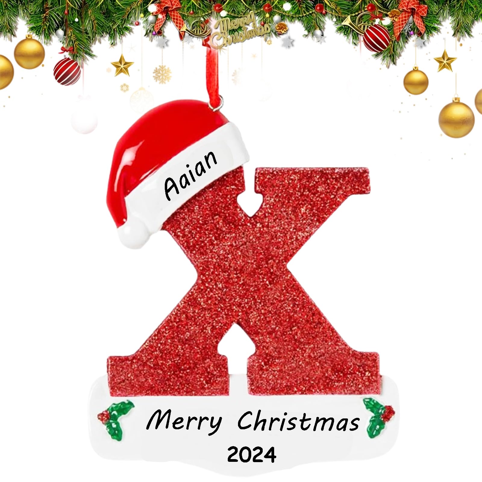 christmas tree ornaments,26 pcs christmas stockings letter a to z ?christmas tree hanging pendant xmas alphabet letters for christmas tree diy craft christmas ornaments (x)