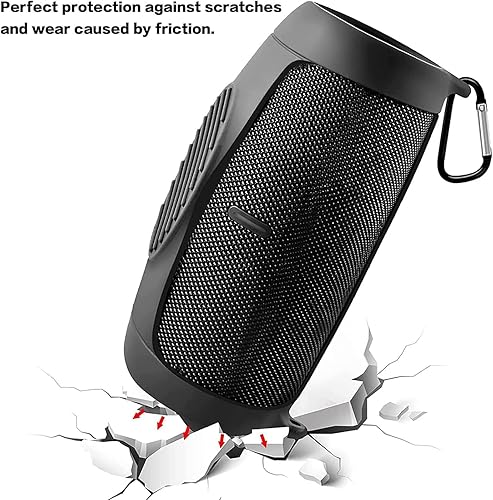 Miniatura 3 de Funda de silicona para altavoz Bluetooth portátil JBL Charge 5, piel suave de gel de viaje, bolsa de transporte de goma impermeable con correa Negro