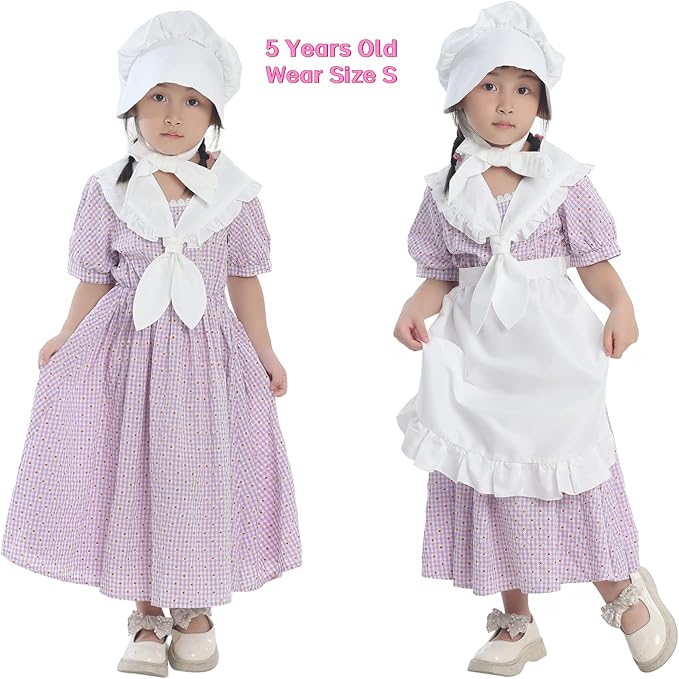 Disfraz Colonial Floral para Niñas Talla Medium miniatura 4