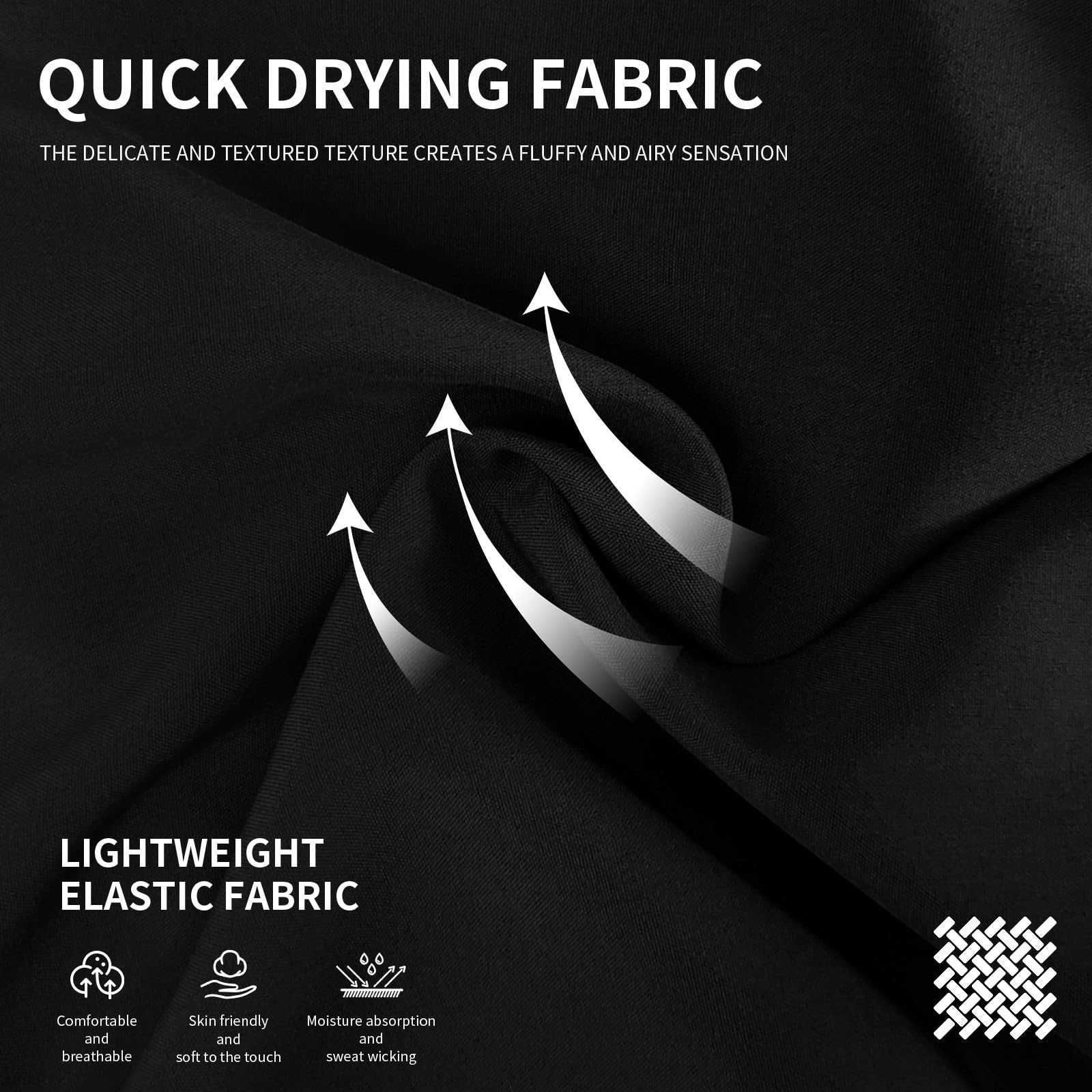 niaahinn Women's Breathable Cool Stretch Scrub Top and Yogger Waistband Pant with Multi-Pockets (Black,M)