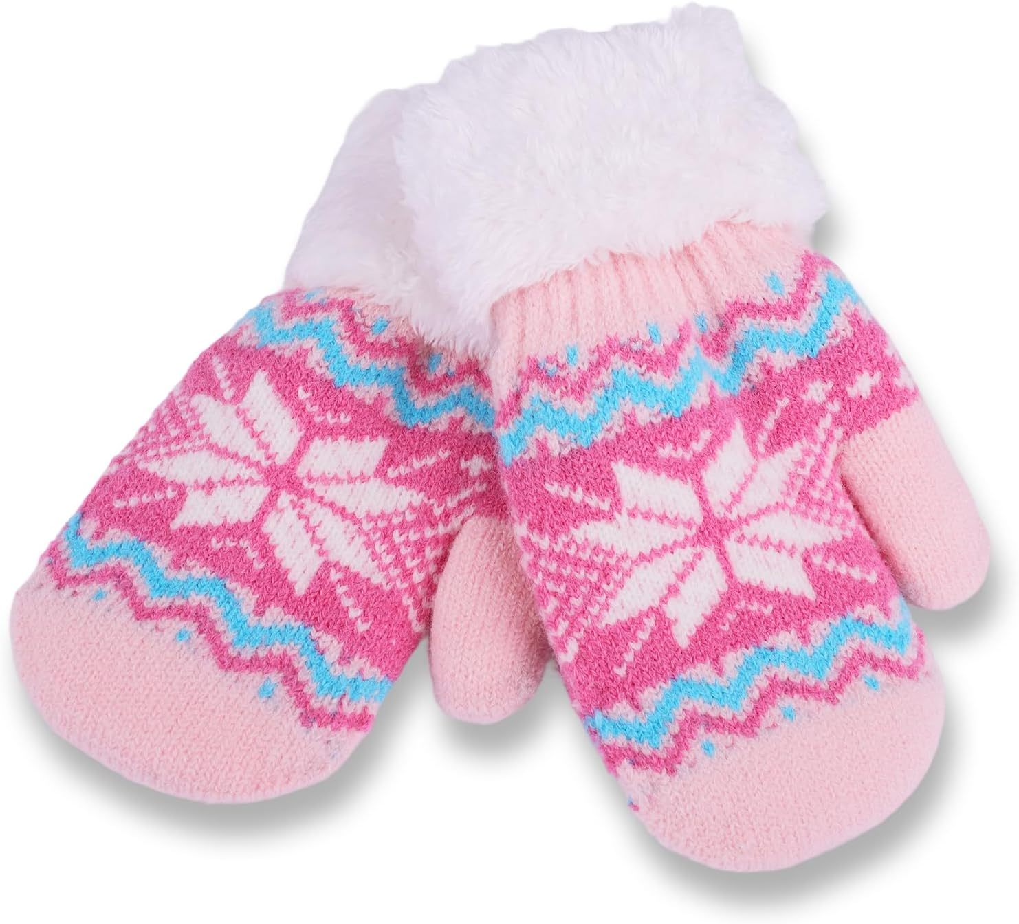 Kids Winter Gloves Boys Girls Knit Fleece Lined Warm Mittens Cute Outdoor Snow Gloves (for 3-7 Years) - Image 5